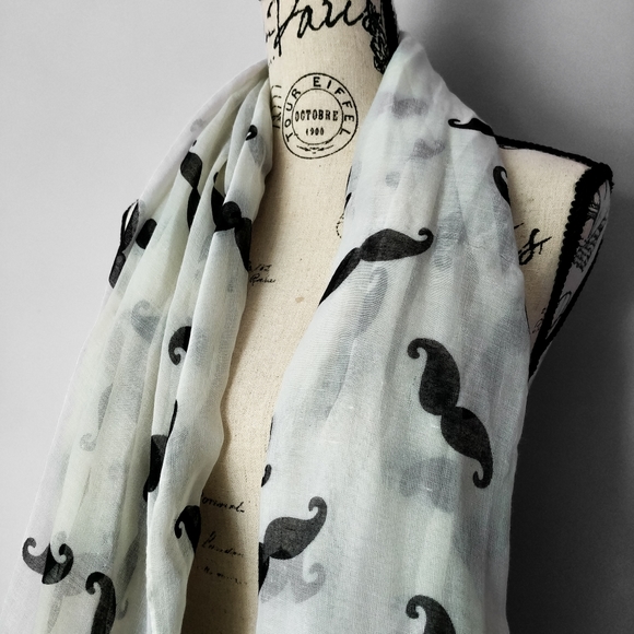 Free with purchase! Mustache Scarf - Picture 1 of 5